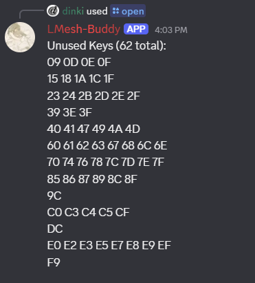 Screenshot of listing open public key command