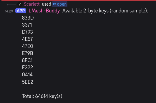 Screenshot of reserving open prefix key command