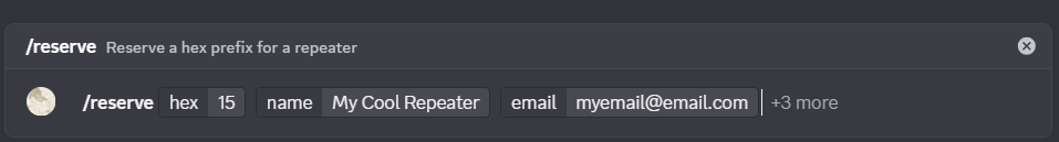Screenshot of reserving open public key command